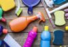 Common household cleaning products and chemicals — examples of household items linked to cancer risk.